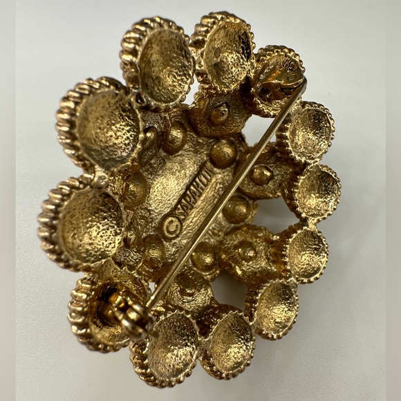 SIGNED SARAH COVENTRY LUXE RHINESTONE PEARL BROOCH - Picture 8 of 14